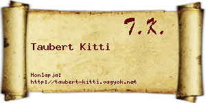 Taubert Kitti névjegykártya